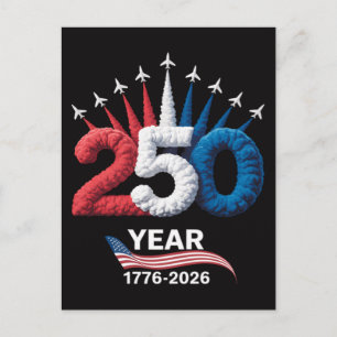 Invitation Carte Postale 250e anniversaire USA Patriotique 250 ans
