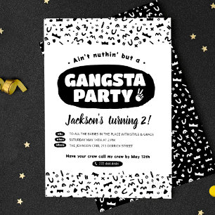 Invitation Carte Postale 2 Legit To Quit, anniversaire Hip hop des années 9