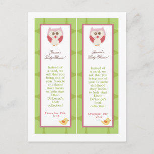 Invitation Carte Postale 2 Signets Baby showers Amour et Nature Fille Woodl