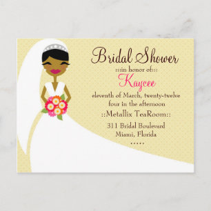 INVITATION CARTE POSTALE 311-UPDO KAYCEE BRIDE AFRICAINE AMÉRICAINE