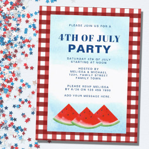 Invitation Carte Postale 4 juillet