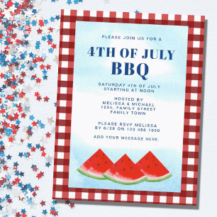 Invitation Carte Postale 4 juillet BBQ