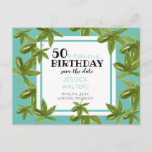 50 & Fabuleux Birthday Tropical Enregistrer la dat