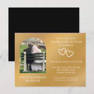 Invitation Carte Postale 50e anniversaire du Mariage Photo personnalisée Go