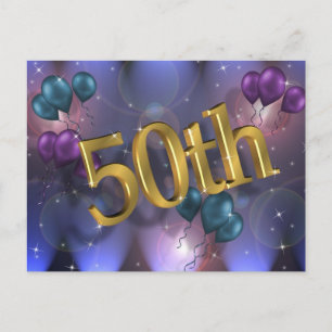 Invitation Carte Postale 50e anniversaire fêter l'invitation