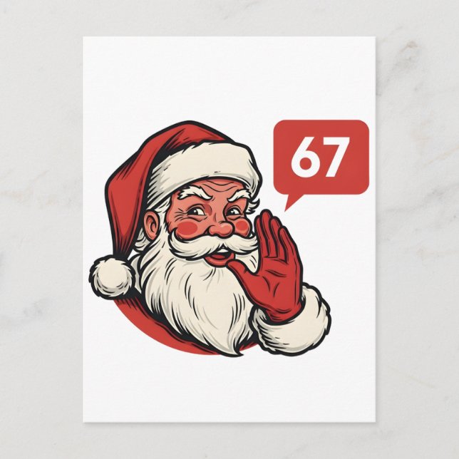 Invitation Carte Postale 67 Christmas Merry Six Seven Brainrot Santa Claus (Devant)