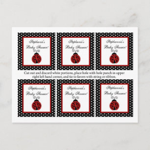 Invitation Carte Postale 6 Favoriser les balises Red Ladybug