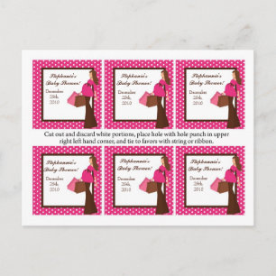 Invitation Carte Postale 6 pois roses de maman de mod d'étiquettes de