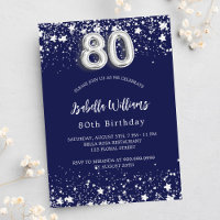 80e anniversaire marine bleu argent étoiles