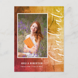 Invitation Carte Postale Abstrait Rustic Pays Photo Graduation