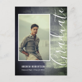 Invitation Carte Postale Abstrait Rustic Shimmer Photo Graduation