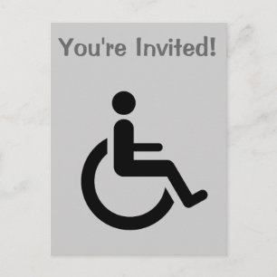 Invitation Carte Postale Accès en fauteuil roulant - Symbole du fauteuil de