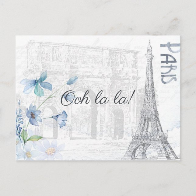Invitation Carte Postale Adulte Paris Thématique toute occasion fête ajoute (Devant)