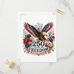 Invitation Carte Postale Aigle des 250 ans de liberté 250e anniversaire Éta