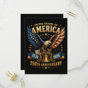 Invitation Carte Postale Aigle du 250e anniversaire des États-Unis d'Amériq