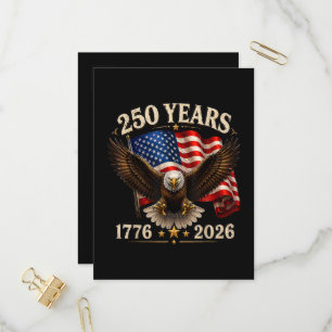 Invitation Carte Postale Aigle patriotique USA 250e anniversaire