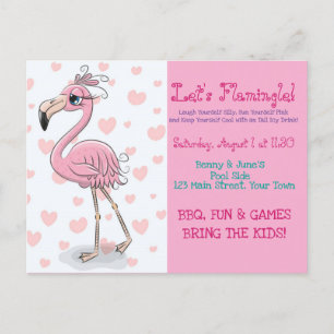 Invitation Carte Postale Allons Flamingle