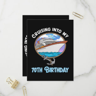 Invitation Carte Postale Amateur de croisière naviguant vers mes 70 ans