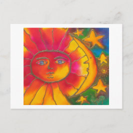 INVITATION CARTE POSTALE AMOUR SOUS LA LUNE DE SOLEIL & LES ÉTOILES