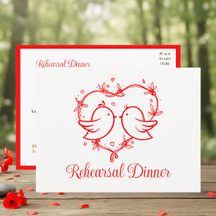 Invitation Carte Postale Amoureux fantaisistes Bohème Cœur Rouge Amour Répé