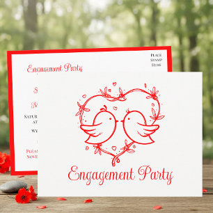 Invitation Carte Postale Amoureux Fantaisistes Bridal Shower Bohème Cœur Ro