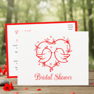 Invitation Carte Postale Amoureux Fantaisistes Bridal Shower Bohème Cœur Ro