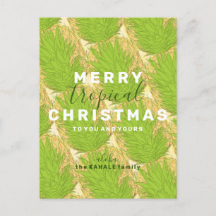 Invitation Carte Postale Ananas hawaïen : Joyeux Noël tropical