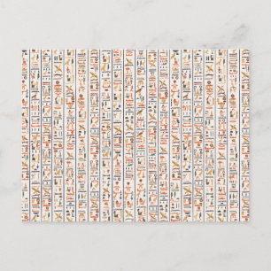 Invitation Carte Postale ancient egypt hieroglyphes pattern background hist