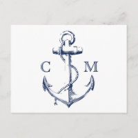 Ancre d'esquisse marine blanc RSVP