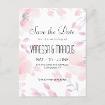 Anémone rose mariage floral Enregistrer la date