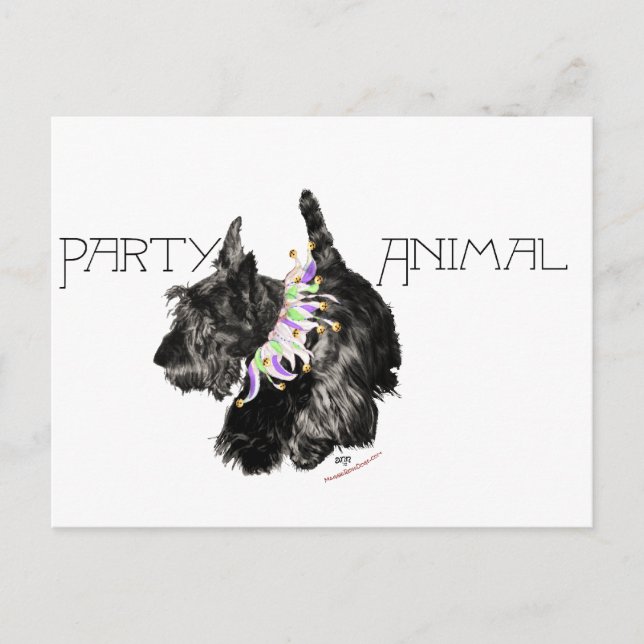Invitation Carte Postale Animal du Parti des Terriens écossais (Devant)