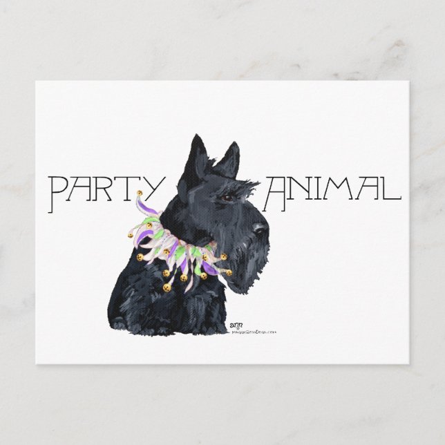 Invitation Carte Postale Animal du Parti des Terriens écossais (Devant)