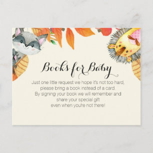 Invitation Carte Postale Animal Rustic citrouille Apportez un encart