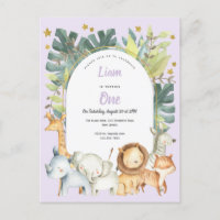 animaux de la jungle, fille violette premier anniv