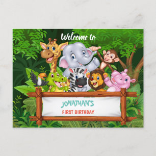 Invitation Carte Postale Animaux safari de dessin animé