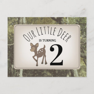Invitation Carte Postale Anniversaire de cerfs communs de camouflage