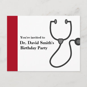 Invitation Carte Postale Anniversaire de médecin