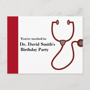 Invitation Carte Postale Anniversaire de médecin