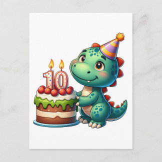 Invitation Carte Postale Anniversaire des 10 ans de Dino