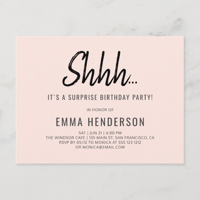 Invitation Carte Postale Anniversaire simple et moderne (Devant)