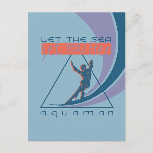Invitation Carte Postale Aquaman | Laissez La Mer Vous Libérer (Devant)