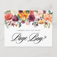 Aquarelle Autumn Blooms Vous Serez Mon Page Boy