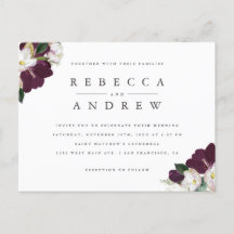 Aquarelle classique Plum Floral Corners Mariage