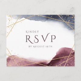 Invitation Carte Postale Aquarelle Dusk Géométrique Mariage moderne RSVP