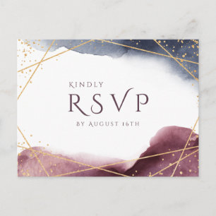 Invitation Carte Postale Aquarelle Dusk Géométrique Mariage moderne RSVP