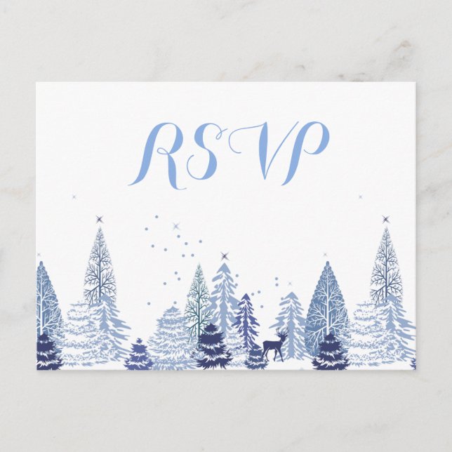Invitation Carte Postale Aquarelle Flambeaux de bois hiver (Devant)