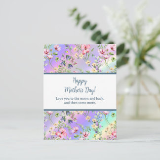 Invitation Carte Postale Aquarelle florale élégante pour une joyeuse fête d