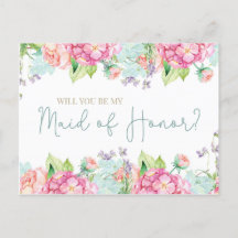Aquarelle florale Serez-vous ma femme d'honneur ?