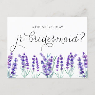 Invitation Carte Postale Aquarelle Lavande Serez-Vous Ma Jr Bridesmaid