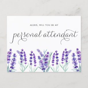 Invitation Carte Postale Aquarelle Lavande Soyez Mon Accompagnateur Personn